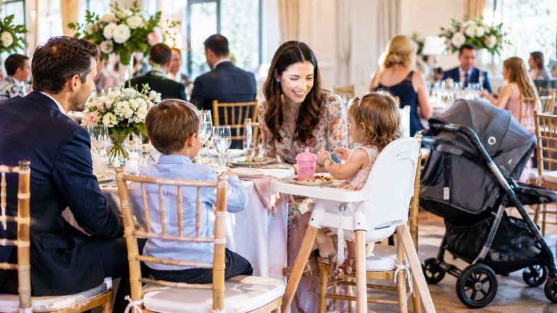 wedding reception seating for families with young children